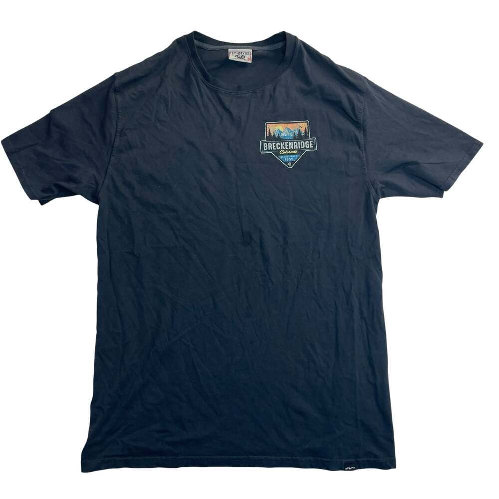 Breckenridge Colorado Graphic T-Shirt Men’s Medium Navy Blue USA Made